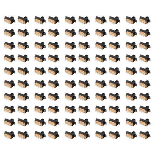 100 Pcs SS22F25-G7 2 Position DPDT 2P2T Panel Mount  Slide  Solder Lug