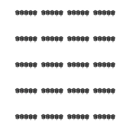 100 Pcs SPST Black Button /Off Round Rocker  AC 6A/125V 3A/250V