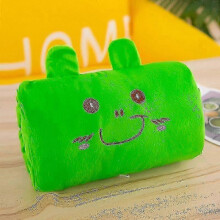 (Frog) Plush Cartoon Pillow with Hand Warmer Soft Back Cushion Decorative Ornament for Comfort and Relaxation