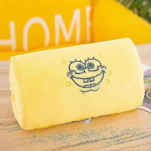 (SpongeBob) Plush Cartoon Pillow with Hand Warmer Soft Back Cushion Decorative Ornament for Comfort and Relaxation