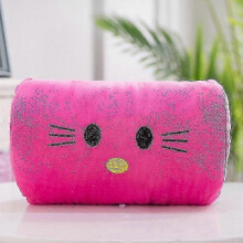 (Pink KT Cat) Plush Cartoon Pillow with Hand Warmer Soft Back Cushion Decorative Ornament for Comfort and Relaxation