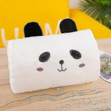 (Panda) Plush Cartoon Pillow with Hand Warmer Soft Back Cushion Decorative Ornament for Comfort and Relaxation