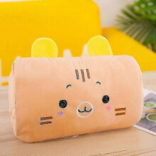 (Brown Cat) Plush Cartoon Pillow with Hand Warmer Soft Back Cushion Decorative Ornament for Comfort and Relaxation