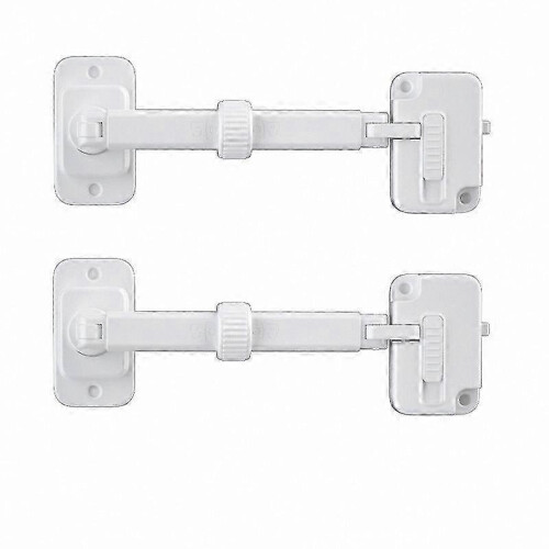 (2Pcs White) Adjustable Window Safety Lock for Kids and Pets, Secure Window Restrictor for Home Safety