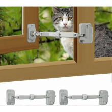 (1Pcs White) Adjustable Window Safety Lock for Kids and Pets, Secure Window Restrictor for Home Safety