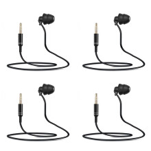 4X Short Cable Unilateral Headset Extension Cable Earpiece in Ear Single Earbud Silicone Earbud 3.5mm Jack for Phone