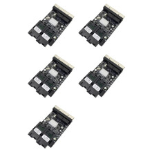 5X 100M Fiber Optic Media Converter 4 RJ45 to 2 SC A+B Optic Connector 1310nm/1550nm PCBA Board 20KM