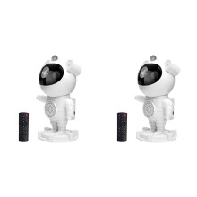2X Night Light Star Astronaut Projector z Głośnikiem , Timerem, Pilotem - Idealny do Sypialni i na Prezent