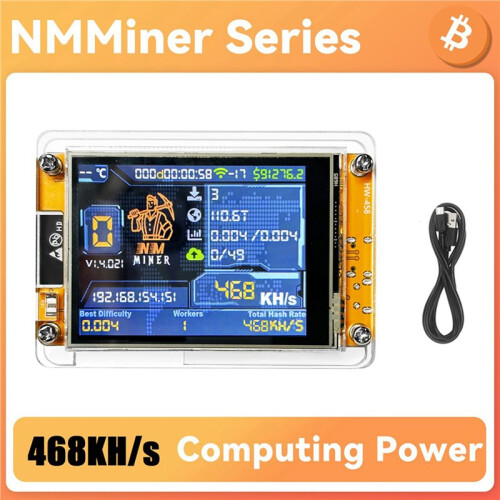 6X NMIner NerdMiner V2 468KH/S Hashrate BTC Solo Lottery Miner ESP32 2.8 Polegadas  Display Bitcoin Crypto Lottery Miner 2