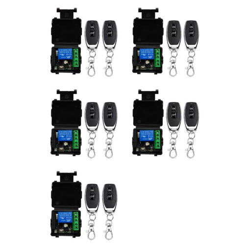 5X 433MHz Wireless Remote Control  RF Relay 12V Remote Control  for Garage Door Motor Light Control