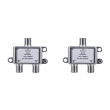 2X 2 Way TV Antenna Satellite Splitter Coaxial Cable Antenna Cable Signal Splitter Female Connector Cable