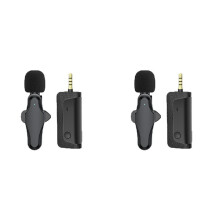 2X K35 Pro Wireless Microphone Lavalier Noise Reduction 3.5mm AUX for Megaphones Amplifier Camera Computer Mobile Phone