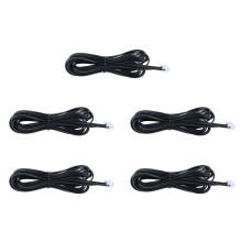 5X 6P6C RJ11 Extension Telephonique Fax Cable Modem 5M Longueur Noir