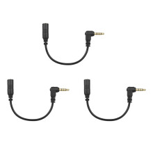 3pcs 3.5mm 3 Pole TRS Female to 4 Pole TRRS Male 90 Degree Right Angled Microphone Adapter Cable