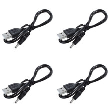 4st 3,5 mm X 1,3 mm Svart USB-Kabel Laddare Sladd Strömförsörjning