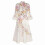 (M) Women's Printed Linen Midi Dress with Buttoned Belted Design 1