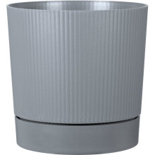 Blumentopf mit Wasserreservoir rund - GARDEN ID - Lino - Ø 39 - 32 L - H 38 cm - Rein Grau