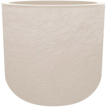 Runder Blumentopf 50 cm - EDA - Volcania Up - 67 L - Innen/Außen - Stein-Dekor - Ø 48,5 x H. 46,2 cm - Beige Kalkstein