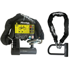 Fahrradschloss Kette - MASTER LOCK - Hohe Widerstandsfähigkeit - Mini U-Schloss - Mit Schlüssel
