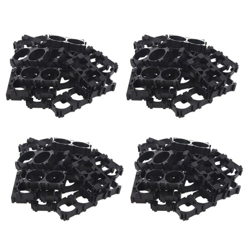 80X 18650 Lithium Battery Double Holder Bracket for DIY Cell Pack Black