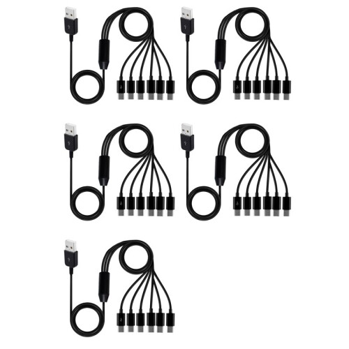 5X 6-in-1 USB Type C Splitter Cable C Data Transmission Charing Cable for Phone Tablet 1.5m