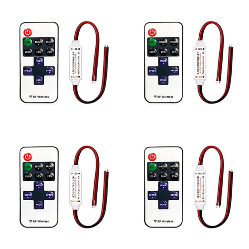 4X 11 Key RF  Wireless Remote Controller Controller for Single Color LED Strip Lights Wireless  Control Dimmer