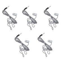 5X H-169 3.5mm MP3 MP4 Wiring Subwoofer Braided Cord, Universal Music Headphones with Wheat Wire Control(Silver)