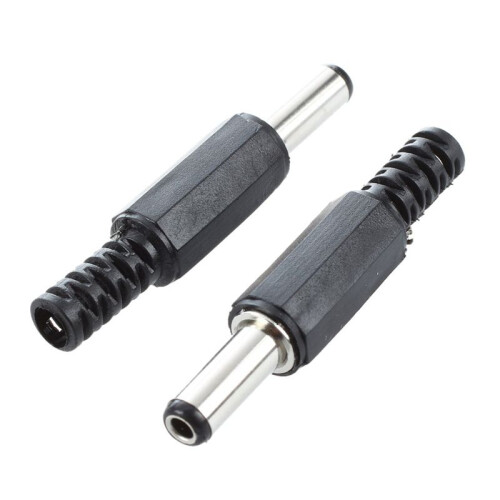 200 Pcs Black 2.5mm X 5.5mm  Power Male Plug Jack Adapter 2