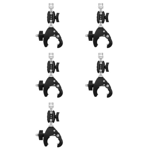 5X Supporto per Microfono, Supporto per Microfono con Morsetto A Granchio e Doppia Testa Sferica per Supporto per Microfono, Scrivania, Scaffale,