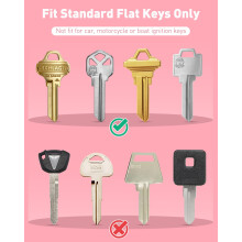 Uniclife 10 Pcs Key Covers Caps, 2.54 cm Key Identifiers with Labels, Soft Stretchy Key Covers for House Key, Cute Key Head Protectors for Standard K