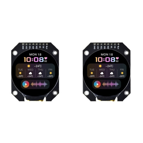 2X Módulo de Tela LCD TFT de 1,28 Polegadas, Redonda, RGB, 240x240, Driver GC9A01, Interface SPI de 4 Fios, 240x240