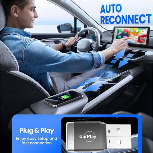 2X Adattatore Wireless CarPlay per Android Auto, Convertitore da USB Cablato A Wireless CarPlay, Plug & , Auto Connect per Auto 2