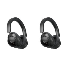 2X Wireless Headset Headphone with Mic Foldable over Ear 5.3 Earphone Support TF Card FM Radio Black