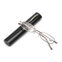 (Strength 1.50, C-black) Elegant Reading Glasses Metal Frame Ultra-thin Men Women Reading Glasses