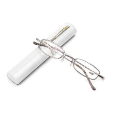 (Strength 2.00, C-white) Elegant Reading Glasses Metal Frame Ultra-thin Men Women Reading Glasses