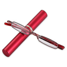 (Strength 1.50, A-red) Elegant Reading Glasses Metal Frame Ultra-thin Men Women Reading Glasses