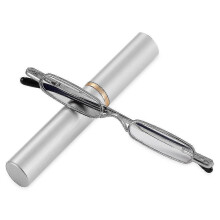 (Strength 3.00, A-silver) Elegant Reading Glasses Metal Frame Ultra-thin Men Women Reading Glasses