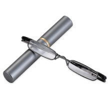 (Strength 2.50, A-gray) Elegant Reading Glasses Metal Frame Ultra-thin Men Women Reading Glasses