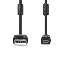 USB kabel | USB 2.0 | USB-A samec | UC-E6 8kolíkový samec | 480 Mbps | Poniklovaný | 2,00 m | Kulatý | PVC | Černá | Označení