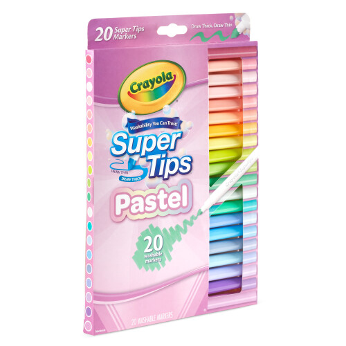 Pennarelli Pastel Supertips, 20 colori lavabili per bambini 1