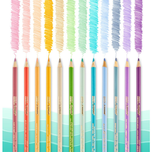 Colored Pencils 12-Pack, Smooth Lines, Easy Sharpening