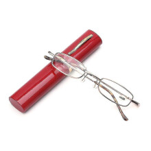 (Strength 3.00, C-red) Elegant Reading Glasses Metal Frame Ultra-thin Men Women Reading Glasses
