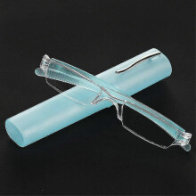 (Strength 2.00, E-blue) Elegant Reading Glasses Metal Frame Ultra-thin Men Women Reading Glasses