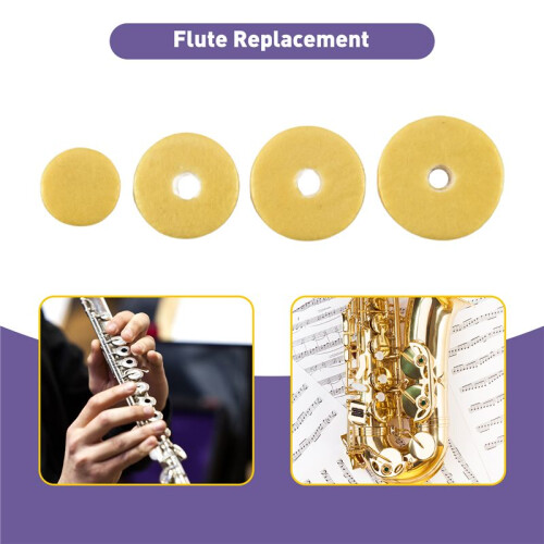 16 pcs Flute Leather Pads Replacement Durable Exquisite Wind Instrument 2