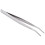 5.9" Long Silver Tone Bent Curved Tip Tweezers Forceps Plier Hand Tool 2