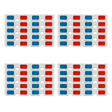 3D-Bril, 40 Paar en Blauwe Papieren Stereolenzen voor Films Set Anaglyph Paper 3D-Bril