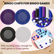 400 Pieces Plastic Poker Chips Game Chips 4 Colors Counter Card for Game Playing Counting Bingo Game Chips Card, 2