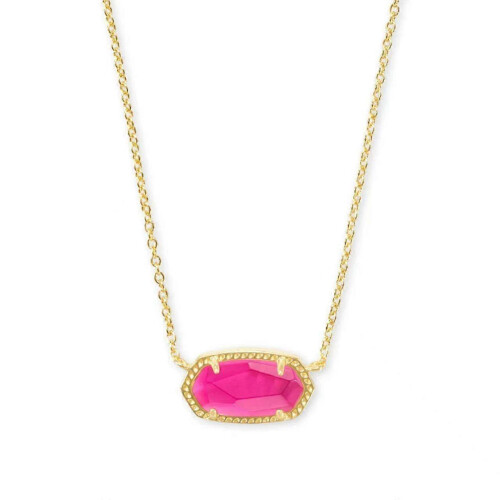 (one size, Pink) Kendra Light Gold Copper-Patterned Red-Brown Jadeite Necklace, Gift for Her