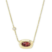 (one size, Red) Kendra Light Gold Copper-Patterned Red-Brown Jadeite Necklace, Gift for Her