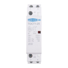 TOMZN TOCT1-25 2P 25A 220V/230V 50/60HZ Din Rail Household Ac Modular Contactor 2NO AC Contactor